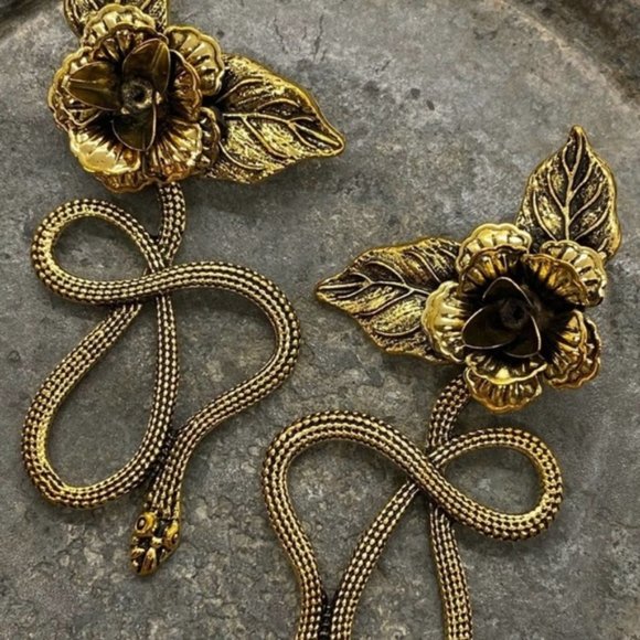 Anthropologie Jewelry - NEW Serpent & Roses Statement Earrings